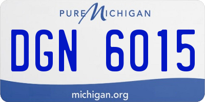 MI license plate DGN6015
