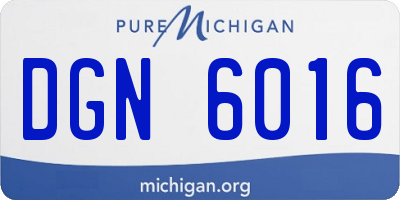 MI license plate DGN6016