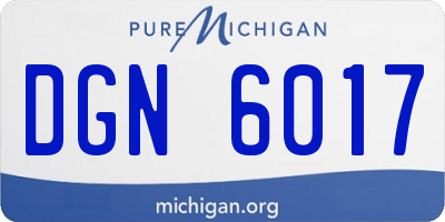 MI license plate DGN6017