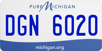 MI license plate DGN6020