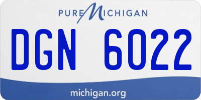 MI license plate DGN6022