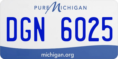 MI license plate DGN6025