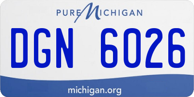 MI license plate DGN6026