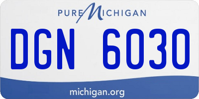 MI license plate DGN6030