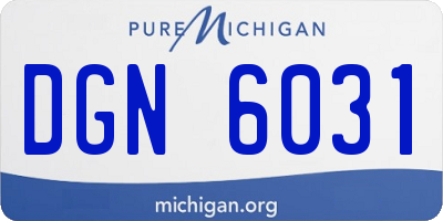 MI license plate DGN6031