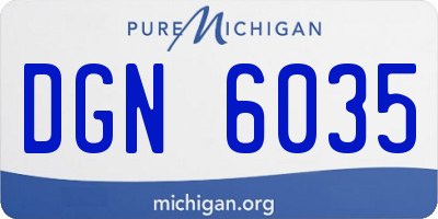 MI license plate DGN6035