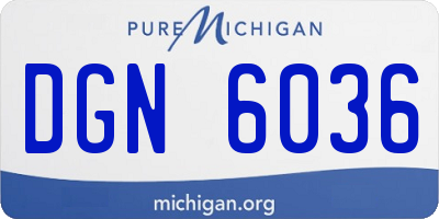 MI license plate DGN6036