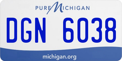 MI license plate DGN6038