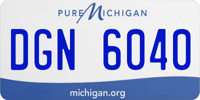 MI license plate DGN6040