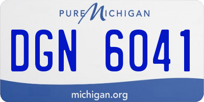 MI license plate DGN6041