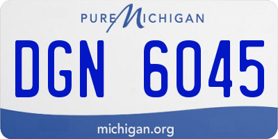 MI license plate DGN6045