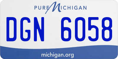 MI license plate DGN6058