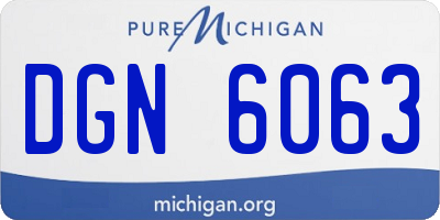 MI license plate DGN6063