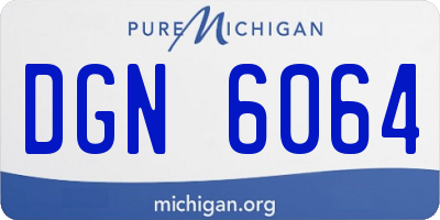 MI license plate DGN6064