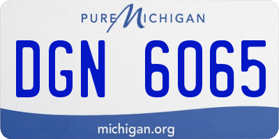 MI license plate DGN6065