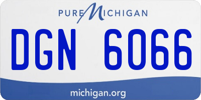 MI license plate DGN6066
