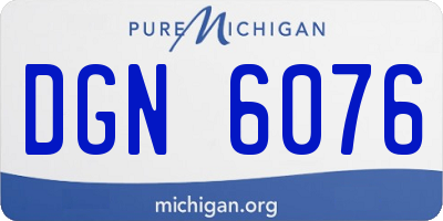 MI license plate DGN6076