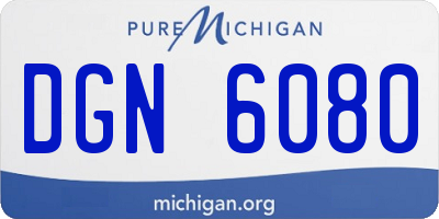 MI license plate DGN6080