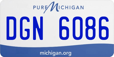 MI license plate DGN6086
