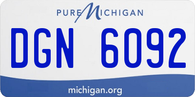 MI license plate DGN6092