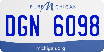 MI license plate DGN6098