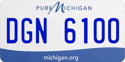 MI license plate DGN6100