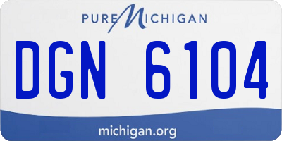 MI license plate DGN6104