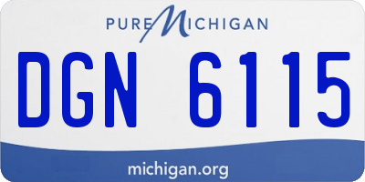 MI license plate DGN6115