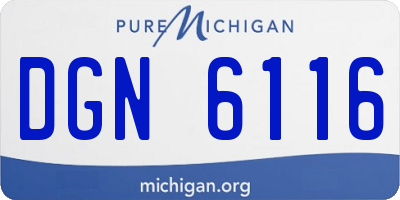 MI license plate DGN6116