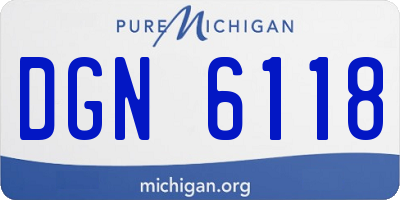 MI license plate DGN6118