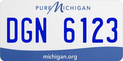 MI license plate DGN6123