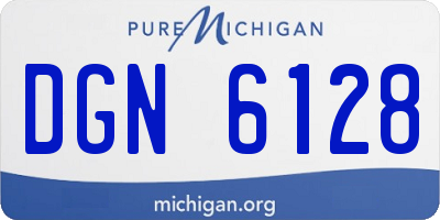 MI license plate DGN6128