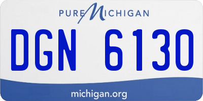 MI license plate DGN6130