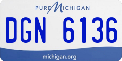 MI license plate DGN6136