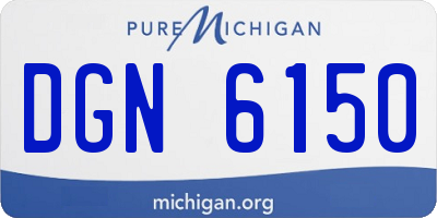 MI license plate DGN6150