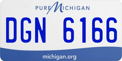 MI license plate DGN6166