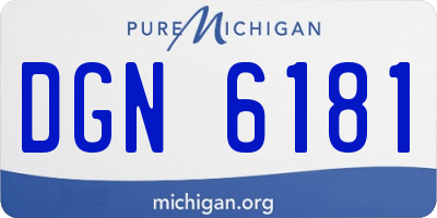 MI license plate DGN6181