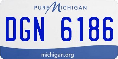 MI license plate DGN6186