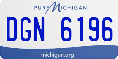 MI license plate DGN6196