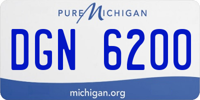MI license plate DGN6200