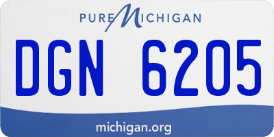MI license plate DGN6205