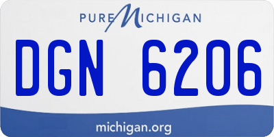 MI license plate DGN6206