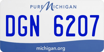 MI license plate DGN6207