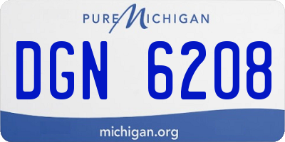 MI license plate DGN6208