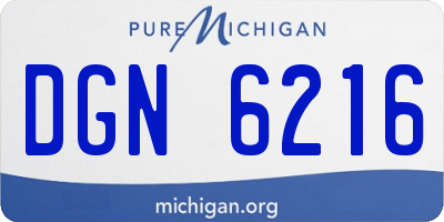MI license plate DGN6216