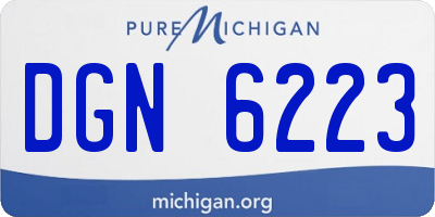 MI license plate DGN6223