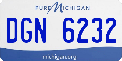 MI license plate DGN6232