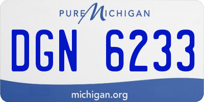 MI license plate DGN6233