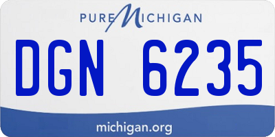 MI license plate DGN6235