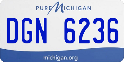 MI license plate DGN6236